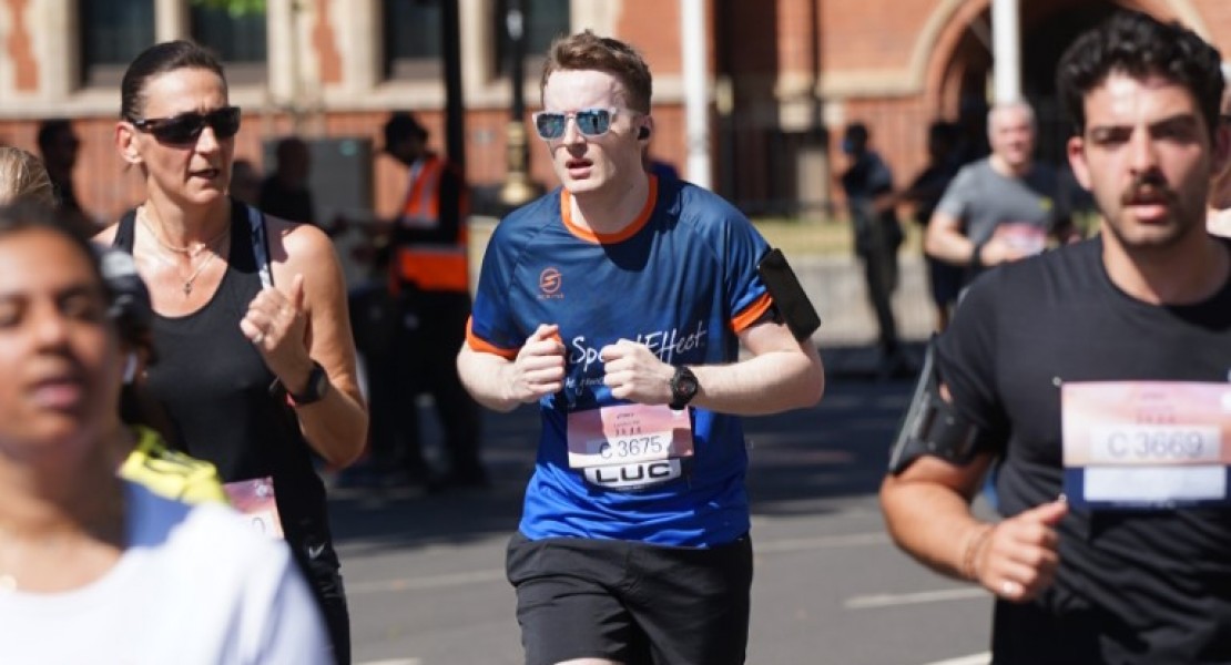 A picture of myself (Luc Shelton) on the final stretch running towards the finish line.