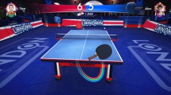 An in-game screenshot of one of the virtual table tennis arenas based in London, England.