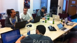 A group photo of all of us together. In this picture is Theo Chin, Karn Bianco, Andrew Smith, and Luc Shelton.