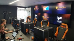 The setup in the conference room for the event.